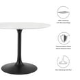 thumbnail image 5 of Modway Lippa 40" Round Lacquered MDF Dining Table in Black/White, 5 of 7