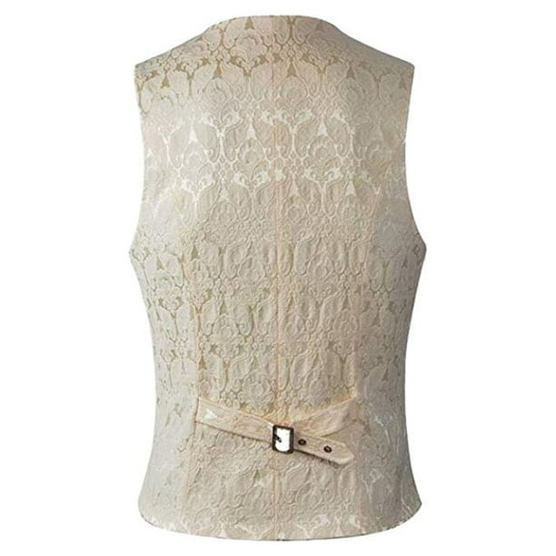 Minnieouse Chaleco de estilo Medieval de Halloween, chaleco de diseño Simple de Color sólido para hombre, traje gótico para hombre, ropa, Abrigos y chamarras Blanco METRO