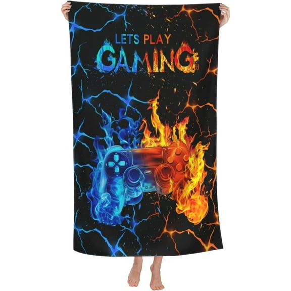 Gaming Beach Towel Quick Dry Gamer Travel Beach Towel Gifts for Boys Kids Lightweight Sand Free Absorbent Soft Pool Swim Towels for Adults Women Men Beach 52x32IN