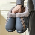 thumbnail image 4 of Ablanczoom Slippers Men Shoes: Memory Foam Winter Men Slippers Waterproof Non-Slip Warm Fuzzy Faux Fur Indoor Outdoor, 4 of 6