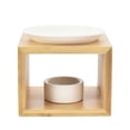 thumbnail image 2 of 3x Candelabro de Cerámica Marco de Madera Quemador de Aceite Esencial Cera Derretir Dormitorio Sunnimix porta vela, 2 of 7