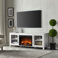 thumbnail image 2 of Evelyn&Zoe Quincy Rectangular TV Stand with 26" Log Fireplace for TV's up to 75", White, 2 of 14