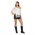 thumbnail image 4 of Forever 21 Women’s Fringe Off-the-Shoulder Crochet Poncho, Open Knit Boho Cover-Up Top for Festivals and Beach Styling, XS-XL, 4 of 6