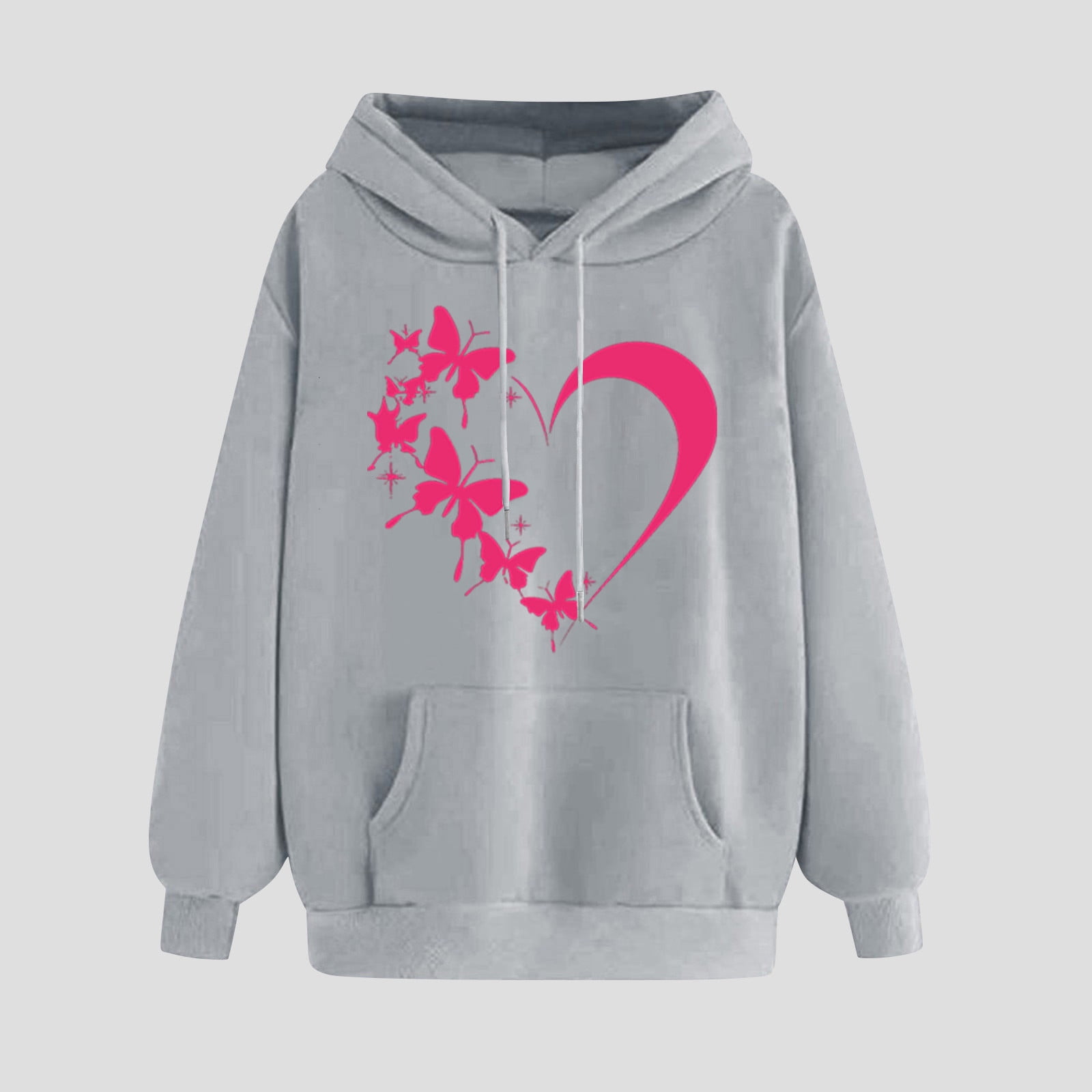 Atogsazn Women's Oversized Hoodies Casual Heart Print Long Sleeve