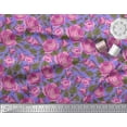 thumbnail image 2 of Soimoi Silk Fabric Leaves & Rose Floral Fabric Prints By Yard 42 Inch Wide, 2 of 3
