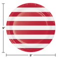 thumbnail image 2 of Creative Converting 337055 Dots & Stripes Classic Red Round Paper Plates, 8 Count, 2 of 2