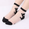 thumbnail image 2 of ZHENHONG Slipper Socks for Women 1 Pairs Women's Ballerina Socks Solid Cute Embroidery Socks Lace Splice Silk Stockings Boat Socks, 2 of 6