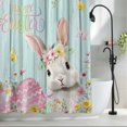 thumbnail image 2 of Spring Easter Shower Curtain, 72" x 72", Rabbit Egg Colorful Flower Butterfly Green Board Waterproof Bathroom Curtain Washable Shower Curtain Set with 12 Hooks, 2 of 9