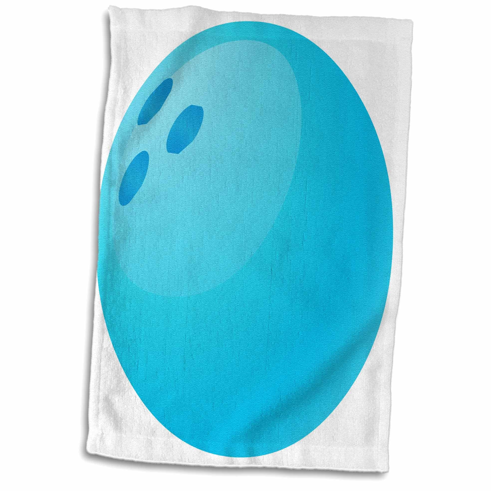 3dRose Big Blue Bowling Ball Sports Inspired Art Towel, 15 by 22