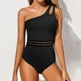 thumbnail image 2 of One Piece Swimsuit Women Slanted Shoulder Hollow 1 Piece Swimsuit, 2 of 7