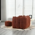 thumbnail image 5 of Comfortable Square Lazy Sofa with Footstool,Soft Bean Bag Chair with High Resilient Foam(Chips) for Living Room and Bedroom, 5 of 27