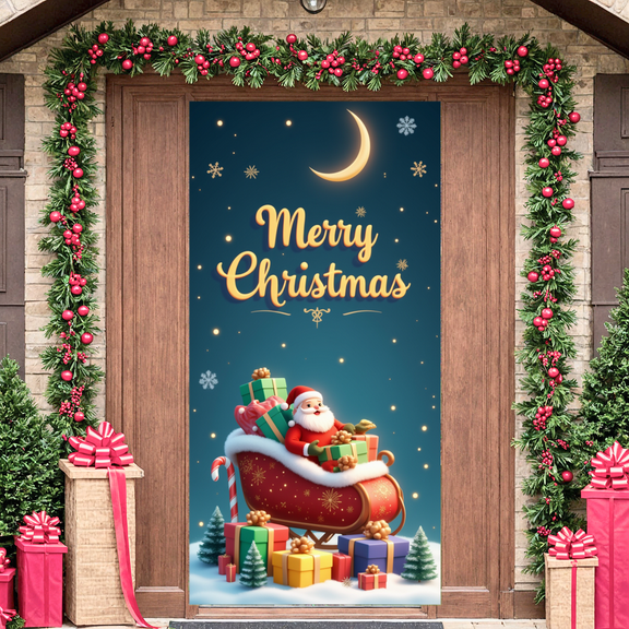 Festive Design Merry Christmas Banner Decorative Graphics Christmas Party Backdrop Holiday Decoration for Winter Celebration Family Gathering Festive Event