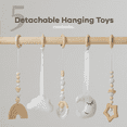 thumbnail image 4 of Comfy Cubs Baby Play Gym Set, Wooden Hanging Bar with Gym Toys, Foldable for Infants, Natural Wood, 4 of 9