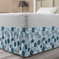 thumbnail image 1 of Botanical Bed Skirt, Illustration of Festoon Theme Floral Pattern Blooming Flowers in Soft Tones, Elastic Bedskirt Dust Ruffle Wrap Around for Bedding Decor, 4 Sizes, Night Blue, by Ambesonne, 1 of 2