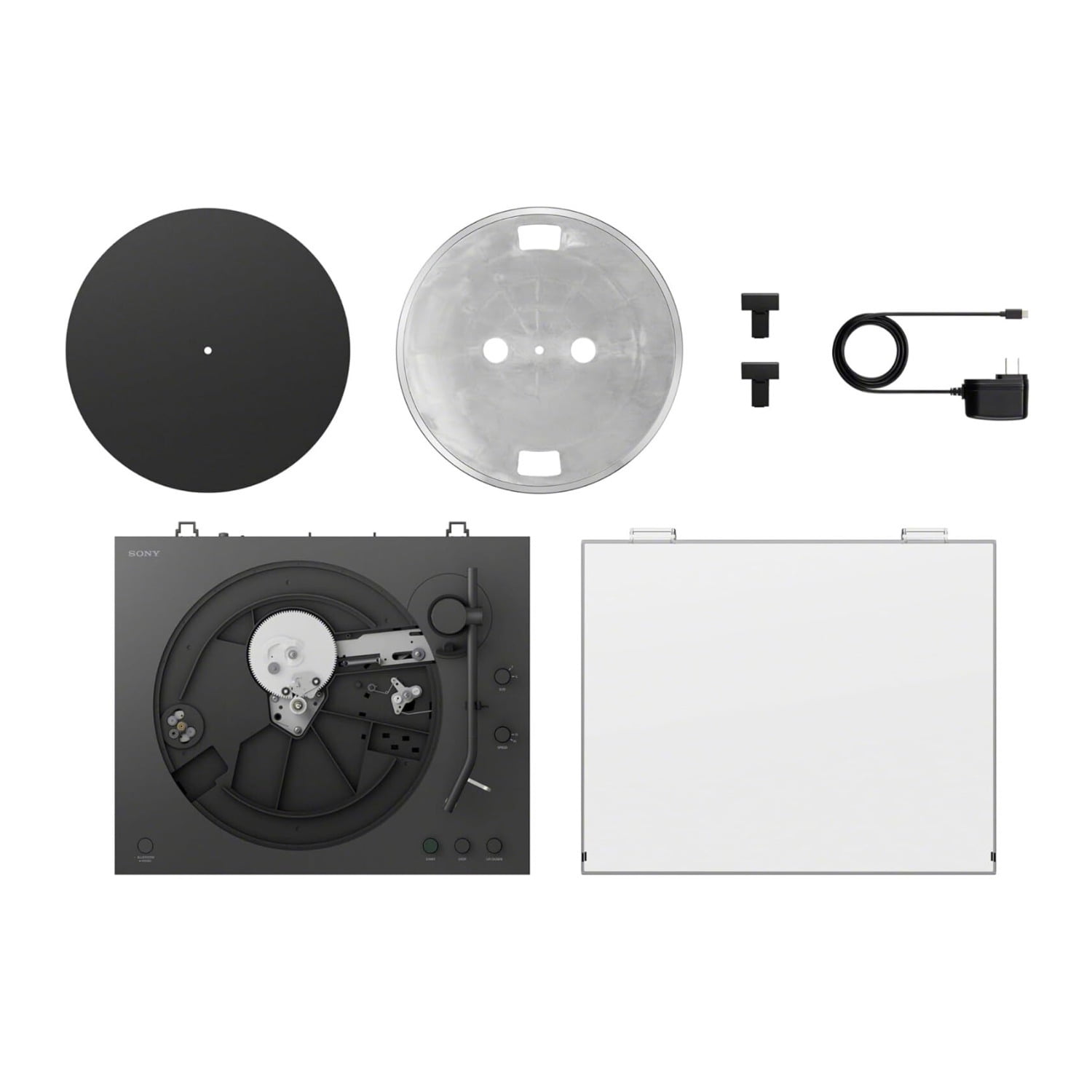Sony PS-LX3BT Wireless Bluetooth Turntable (2026 Model) Bundle with 3-Inch Powered Pair Studio Monitors (Black) - 2 Items