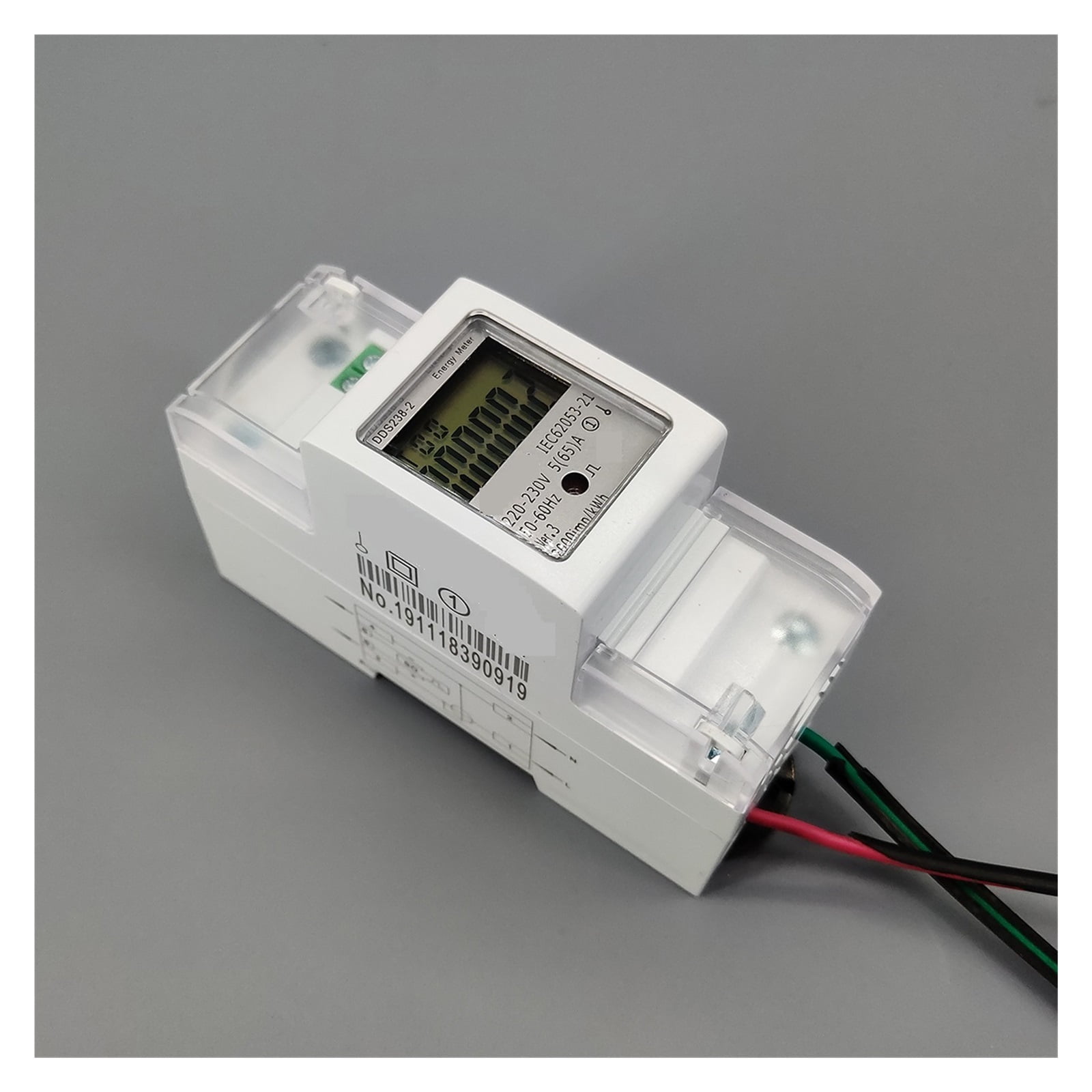 5(65)A Single Phase Din Rail KWH Watt Hour Din-rail Energy Meter LCD Power Consumption Monitor Monitor KWh Meter Wattmeter ,Overload Protection