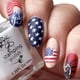 thumbnail image 1 of Uñas postizas cortas con diseño patriótico de almendra, con pegamento, cobertura total, cuadradas, para el Día de la Independencia, decoración de uñas para mujeres el 4 de julio., 1 of 6