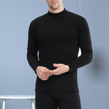 

GXSR 2Pcs/Set Men s Thermal Underwear Set Microfiber Soft Fleece Lined Long Johns Winter Warm Base Layer Top & Bottom