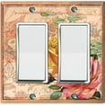 thumbnail image 1 of Metal Light Switch Plate Outlet Cover Beige Floral Leaf Letter Damask FLW053, 1 of 13