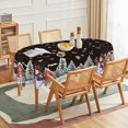 thumbnail image 2 of Christmas Tablecloth 60×84 Inch Rectangular, Winter Snowman House Christmas Trees Blue Washable Table Cover for Party Picnic Dinner Decor, 2 of 6