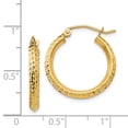 thumbnail image 4 of Real 14kt Yellow Gold Knife Edge Diamond-cut 2.5x20mm Hollow Hoop Earrings; for Adults and Teens; for Women and Men, 4 of 4