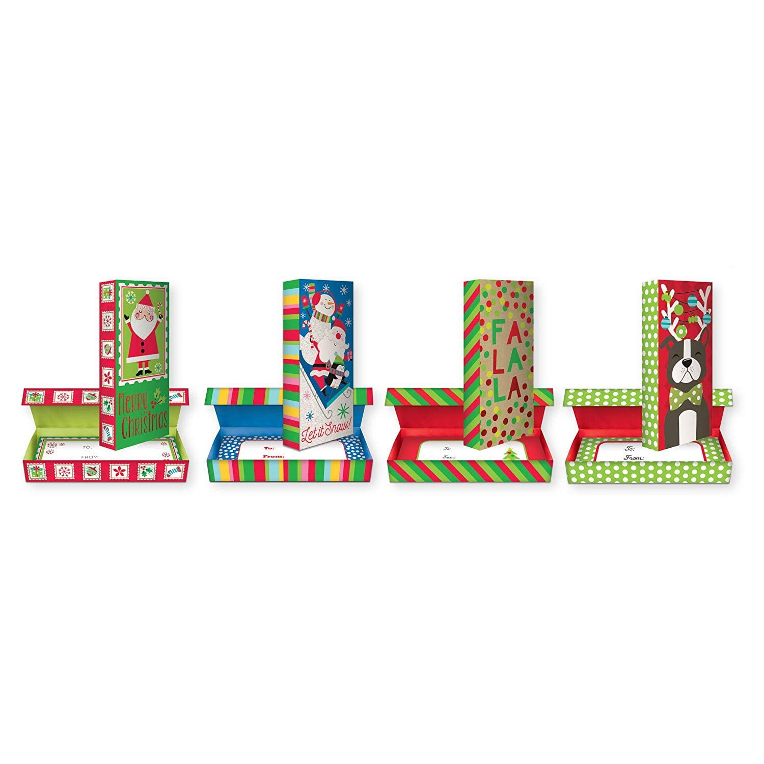 Bundle of 4 Glitter and Foil Finish Christmas Gift Card ...