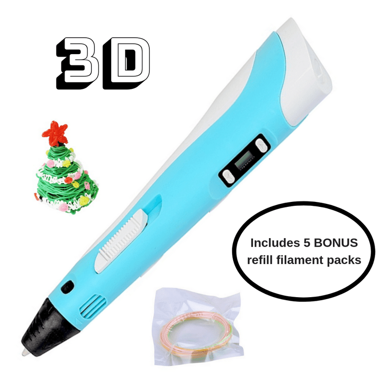 3D Printing Pen with 10 Color PCL Filament Refill, USB Charging, 3D Printer  Pen Drawing Doodler Set Gift Toy for Kid, Safe Wireless Operation,（pink）