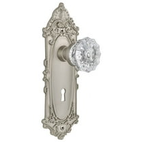 Nostalgic Warehouse Viccry_Prv_238_Kh Crystal Solid Brass Privacy Door Knob Set - Nickel