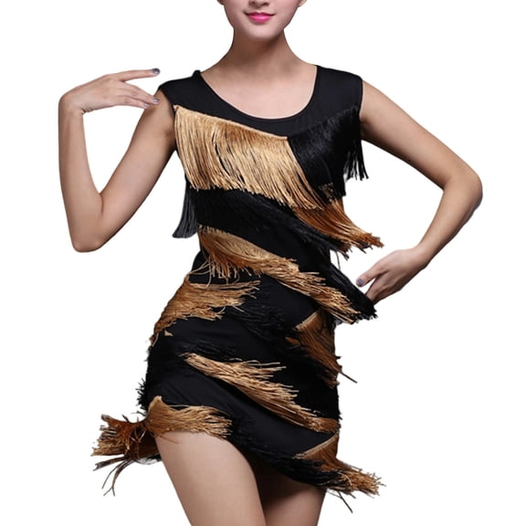Nafuu Women Dress Milk Silk Elegant Tassel Latin Dance Stage For Festive Fringe Dancewear For Performances Team Shows Versatile Vacation Dresses,Blue