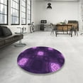 thumbnail image 3 of Ahgly Company Indoor Rectangle Patterned Dark Orchid Purple Area Rugs, 7' x 9', 3 of 6