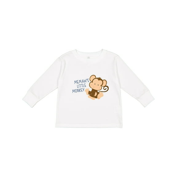 Inktastic Memaw's Little Monkey Boys or Girls Long Sleeve Toddler T-Shirt