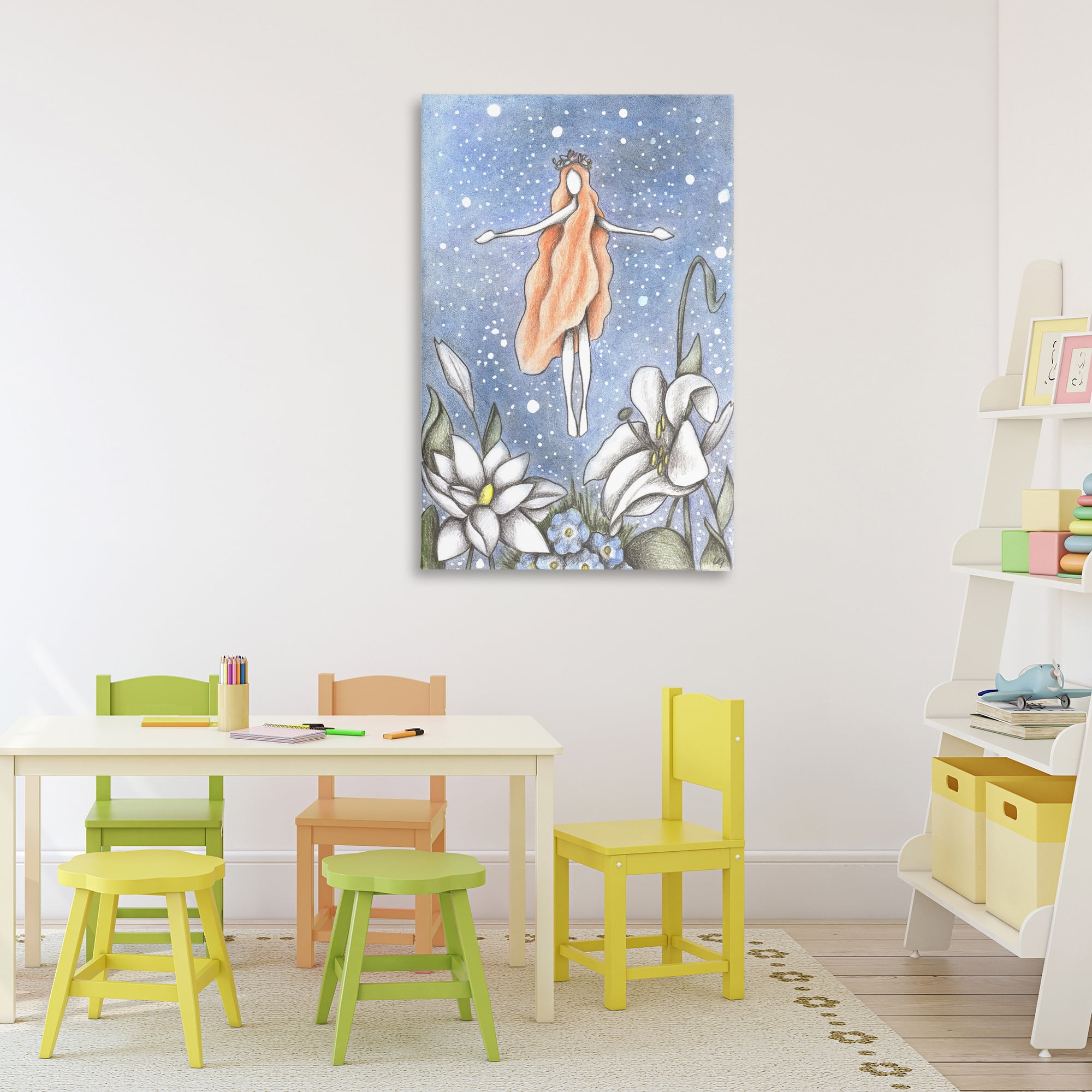 Mystical Garden Fairy Sparkle Canvas Wall Art, design by Cecilia Battaini