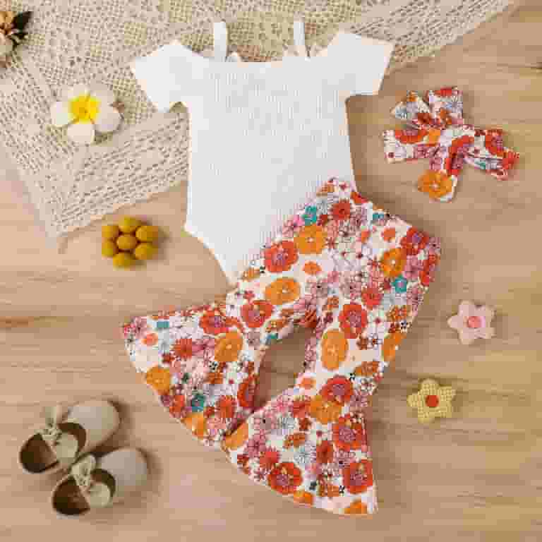 【COLOR iN ID】Berry flower frill pants Miluxas Clearance Toddler Kids Baby Girls Fashion Cute Sweet