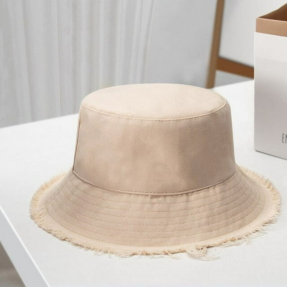 CoCopeanut Topi Ember Rumbai Datar Wanita Kasual Korea Fashion Katun Baru Topi Nelayan Topi Wisata Pantai Hadiah Topi Matahari Sejuk untuk Wanita