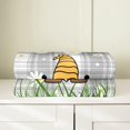 thumbnail image 4 of Funny Gnome Blanket Throw 50x60 Inch Spring Bee Gnome Sunflower Throw Blanket For Girls Teens White Daisy Floral On Grey White Checked Fleece Blanket Honeycomb Grass Room Decor Fuzzy Blanket, 4 of 5