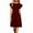 Red, variant on Women's Flare Ruffle Short Sleeves Dresses Work V-Back Cocktail Semi Formal A Line Dress 2025 Beach Flowy Dresses