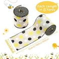 thumbnail image 5 of Bumble Bee Ribbon Wired Polka Dot Wired Edge Ribbon Bee Vertical Stripe Craft Ribbon Decorative Ribbon for Wrapping, Party Decoration, Hair Bows, 5 of 8