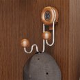 thumbnail image 4 of Ganchos de pared con ventosa de veta de madera | Toallero resistente para baño | Organizador multifuncional para cocina, armario, sombreros, llaves | Plástico y acero inoxidable | Instalación sin, 4 of 9