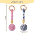 thumbnail image 3 of 2 uds llavero de bola de cristal brillante de moda bolso de coche bolso colgante llavero para mujeres niñas regalo, 3 of 5