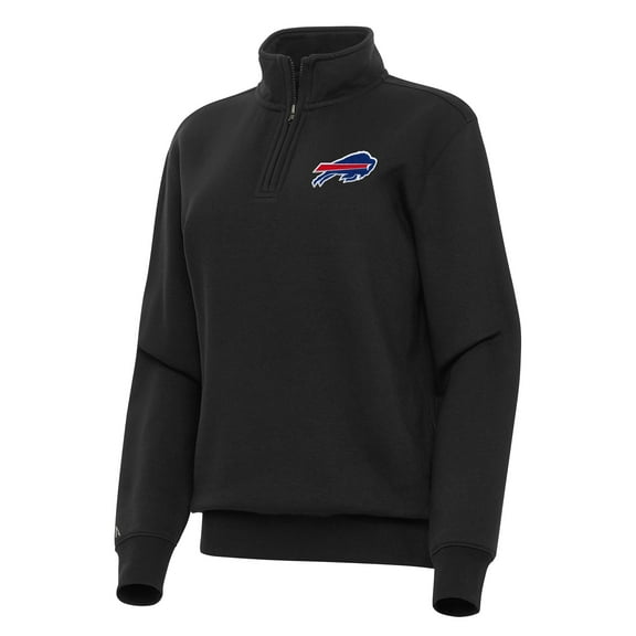 Women's Antigua Black Buffalo Bills Victory Quarter-Zip Top