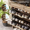 thumbnail image 6 of Vabches Shoe Storage Cabinet with 2 Filp Drawers and 2 Drawers, Farmhouse Slim Shoe Cabinet for Entryway, Rustic Oak Rattan, 6 of 9