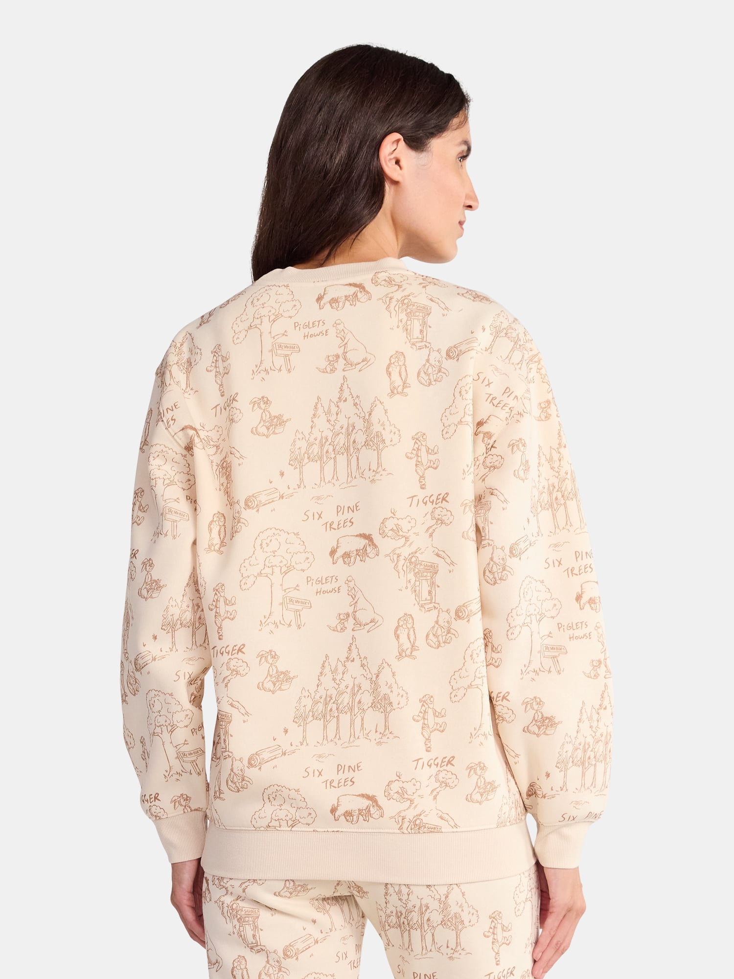 Winnie the Pooh Women's Graphic Fleece Crewneck Sweatshirt with Long Sleeves, Sizes XXS-XXL