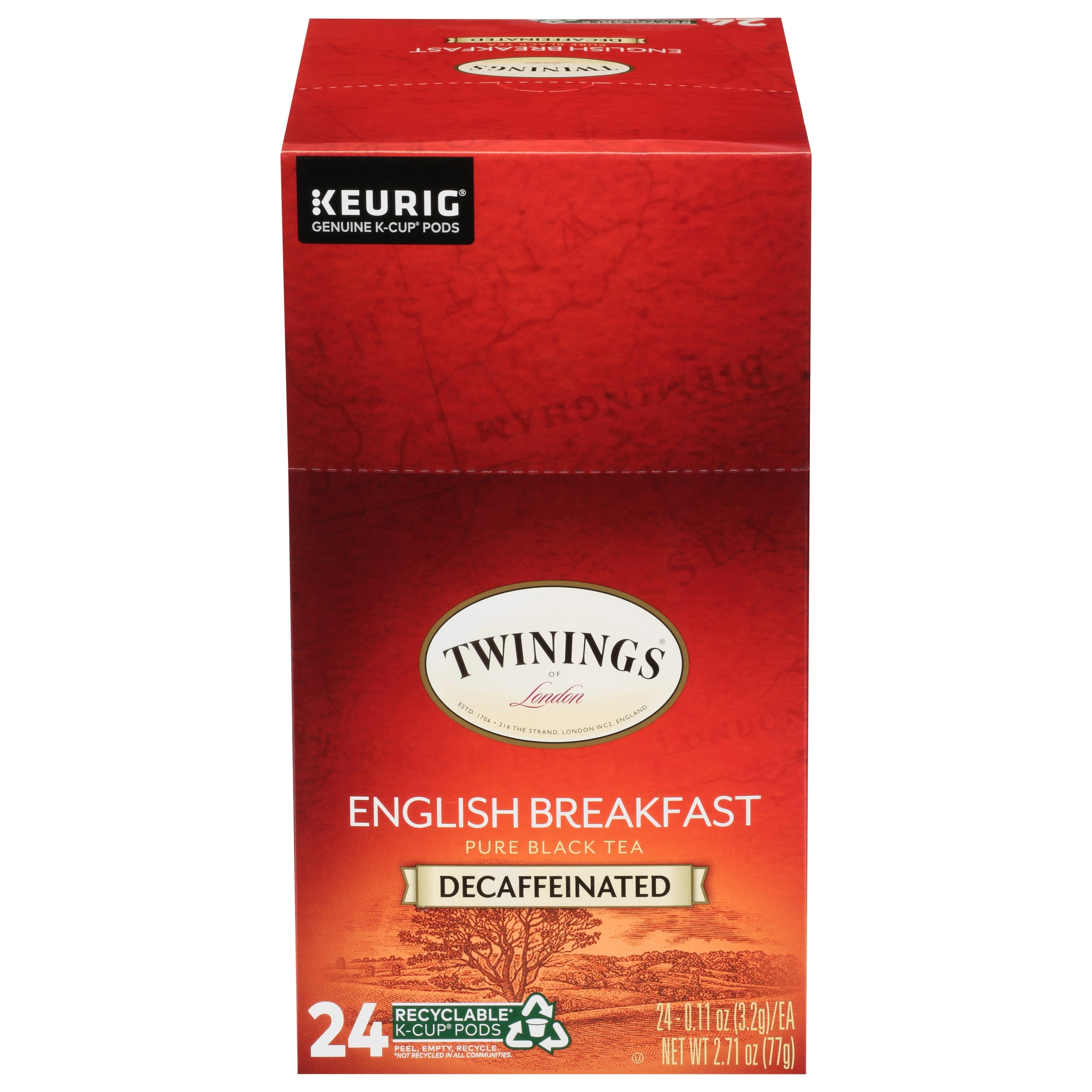Twinings of London Decaffeinated English Breakfast K-Cup Pods, 24 Count
