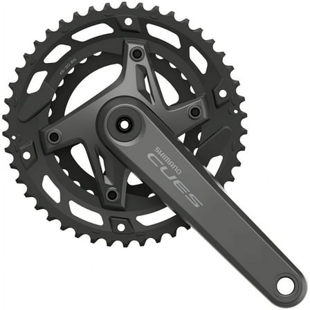 Shimano CUES FC-U6000-2 Crankset - 175mm, 9/10-Speed, 46/30t, Asymmetric 110 BCD, Hollowtech II, Black