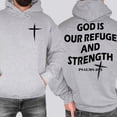 thumbnail image 4 of God Is Our Refuge and Strength Hoodie – Psalm 46:1 Bible Verse Sweatshirt, Christian Faith 2-Sided Pullover, Religious Unisex Hoodie Gift for Men & Women, 4 of 6