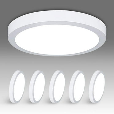 5 Packs DingLiLighting 8.9" Modern LED Flush Mount Ceiling Light Round Panel Lights Wall Light Fixture for Bedroom Kitchen Hallway Bathroom Closet, 18W Cold White 5000K