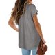 thumbnail image 2 of Pntutb Mujeres Casual Manga Corta Mangas Acampanadas Cuello en V Sólido Camiseta Suelta Blusa tops Pntutb Pntutb-712, 2 of 7
