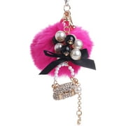 Car Interior Hanging Ornament, Crystal Diamond Handbag Rearview Mirror Hanging Bling Charm Girly Decoration for Car/Home/Office (Handbag)