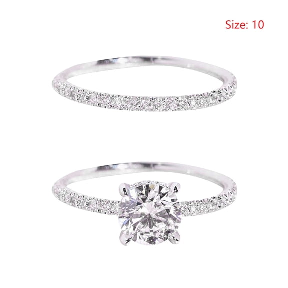 KDSJSXW Non Tarnish Gold Rings Micro Set With Diamonds Romantic Couple Ring Ring To Send Girlfriend Gift Wedding Ring Gold Engagement Rings for Women Non Tarnish Gold Rings(Silver,10)