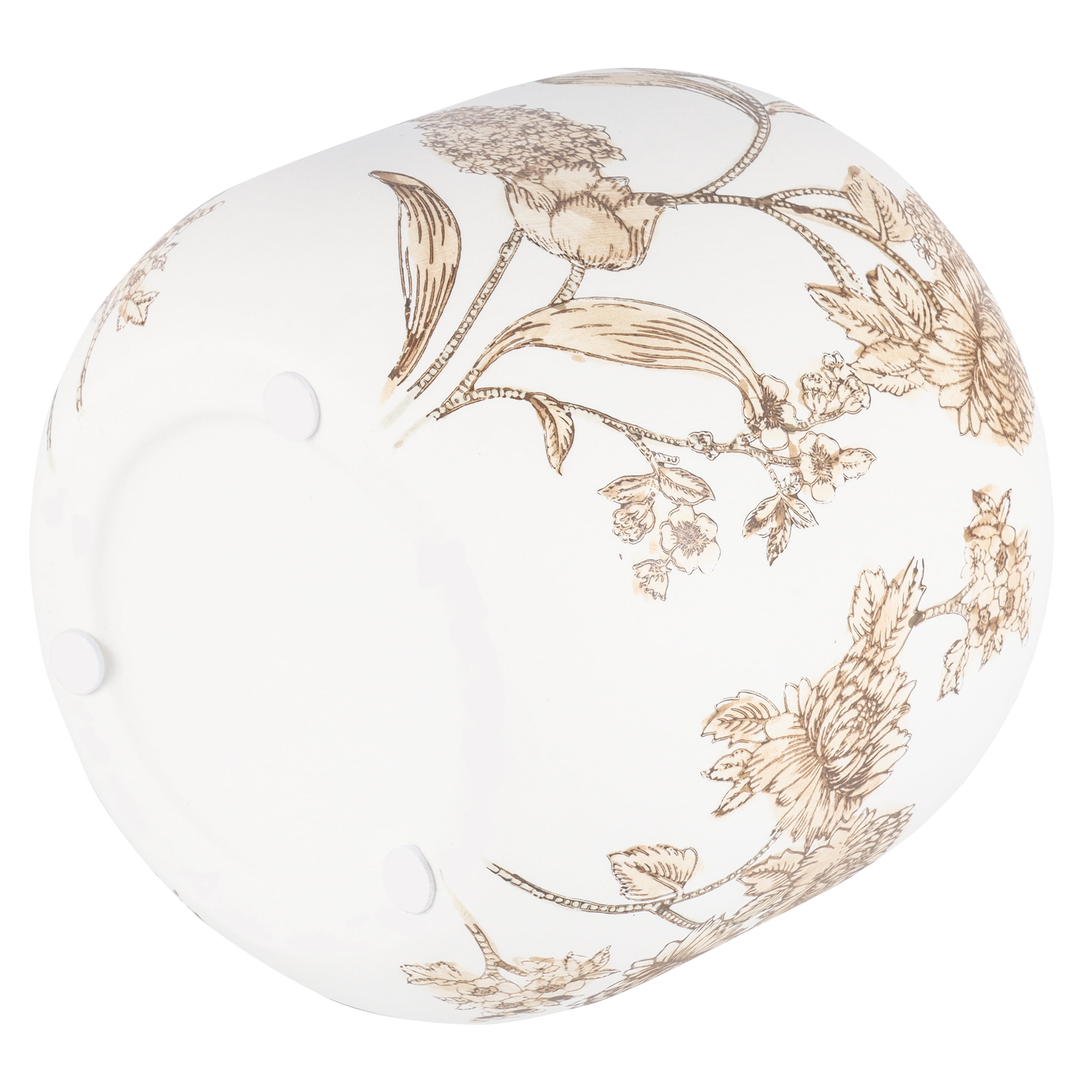 Home Decor Collection Sterling & Noble Home White Ceramic Brown Floral Painted Tabletop Vase